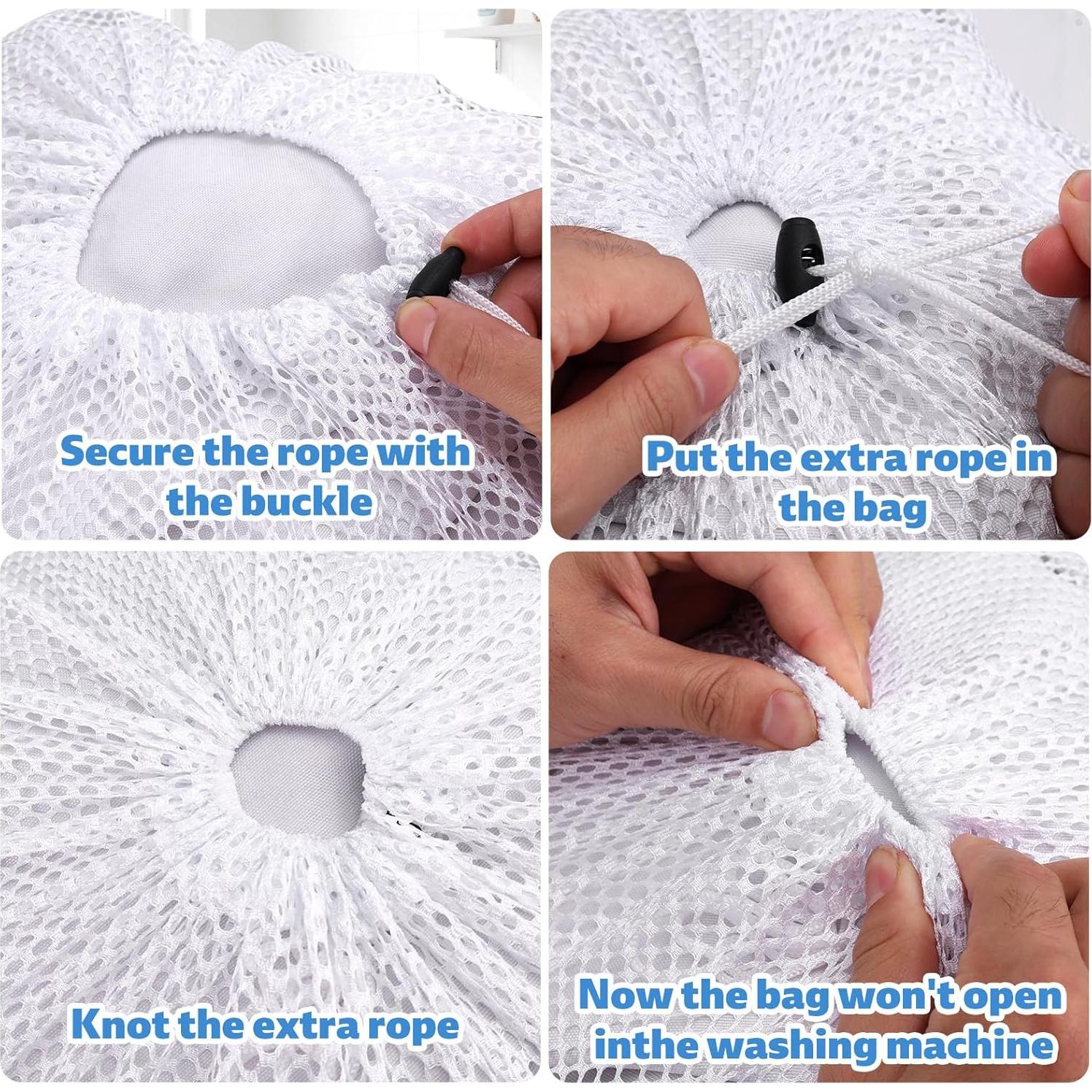 Bolsa de Lavandería de Malla BOXOB 50x60 cm Blanca Reutilizable