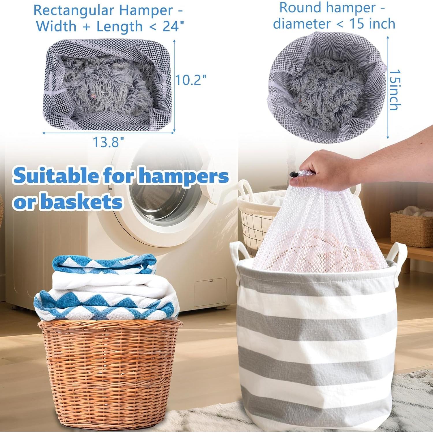 Bolsa de Lavandería de Malla BOXOB 50x60 cm Blanca Reutilizable