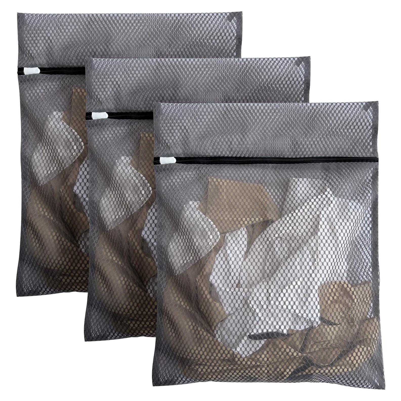Bolsas de Lavandería de Malla Meeall 3Pcs 40x50cm Gris