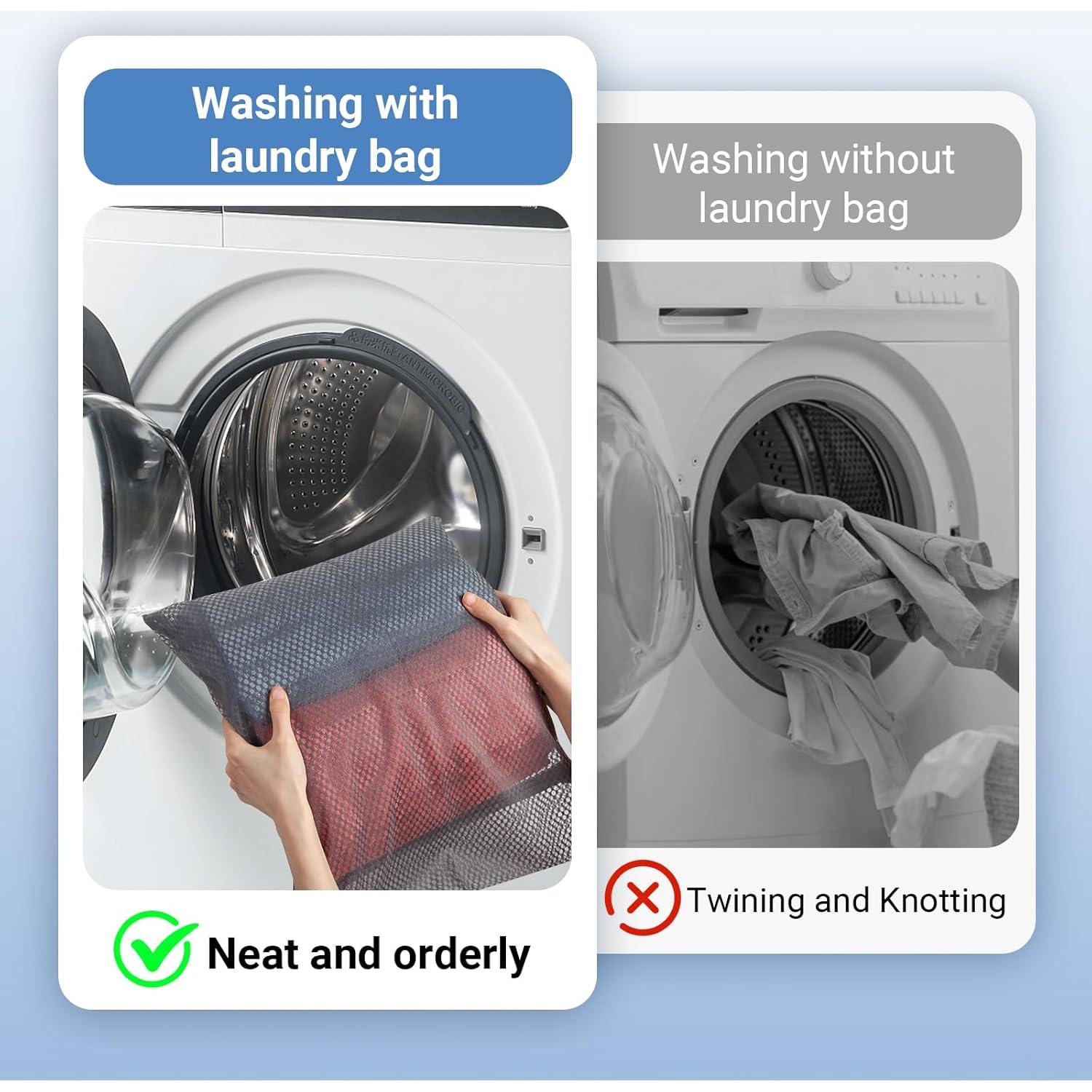 Bolsas de Lavandería de Malla Meeall 3Pcs 40x50cm Gris