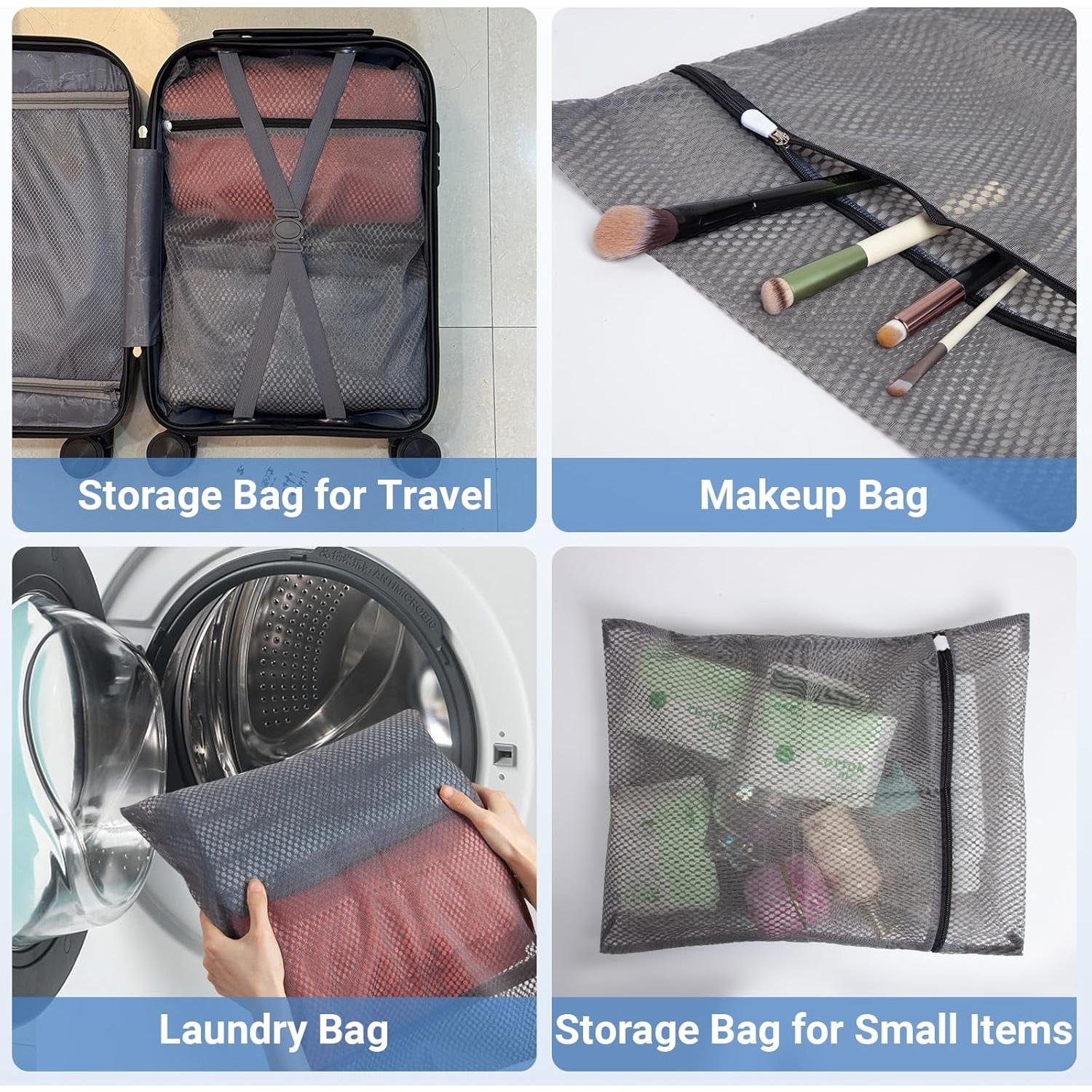 Bolsas de Lavandería de Malla Meeall 3Pcs 40x50cm Gris