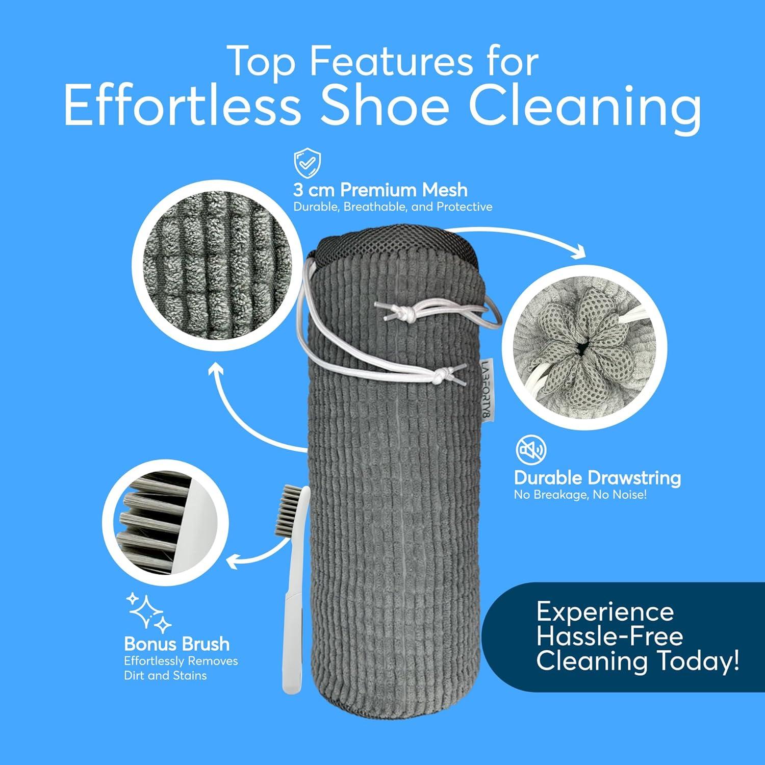 Bolsa de Lavado de Zapatos LABFORTY8 con Cepillo y Cierre de Cuerda