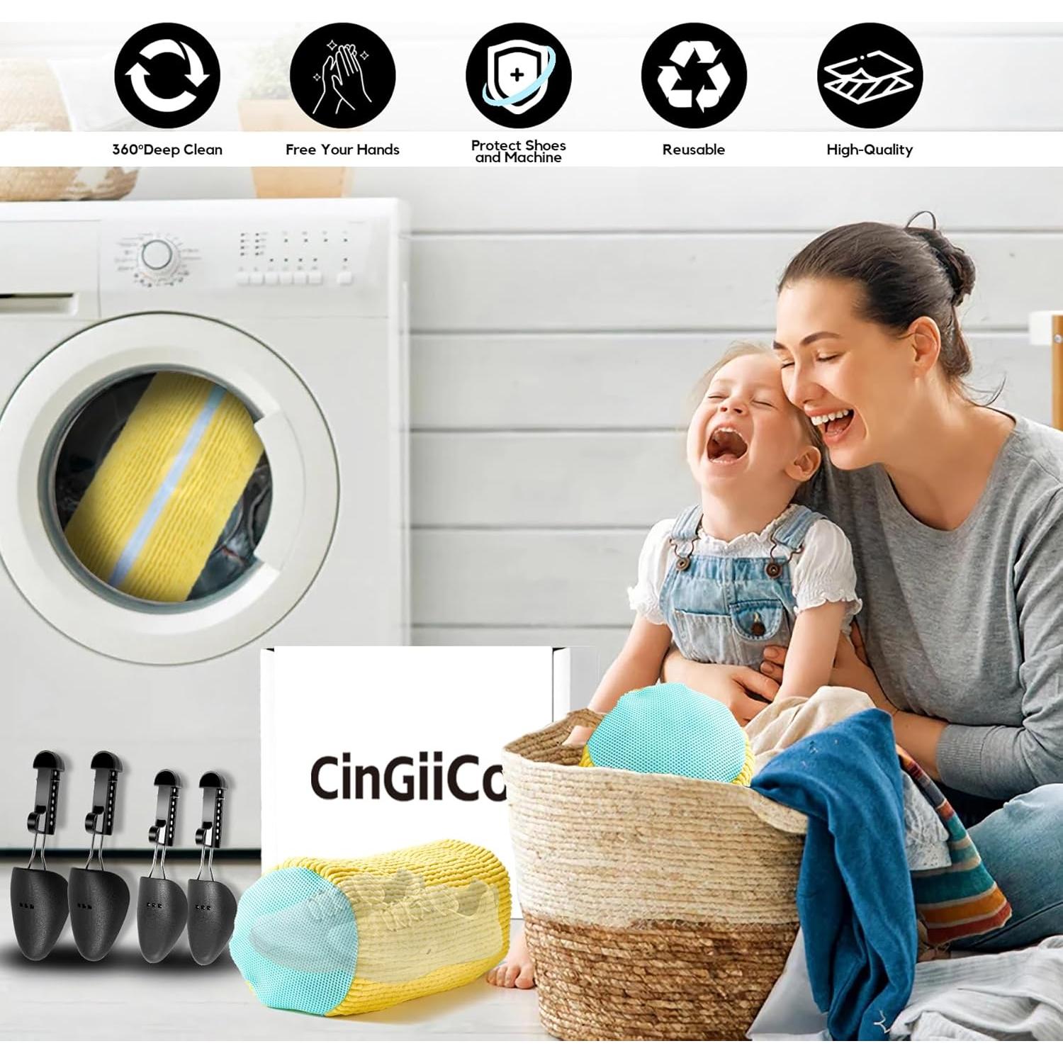 Bolsa de Lavado de Zapatos CinGiiCo 4 Pcs Ajustable 40x20 cm