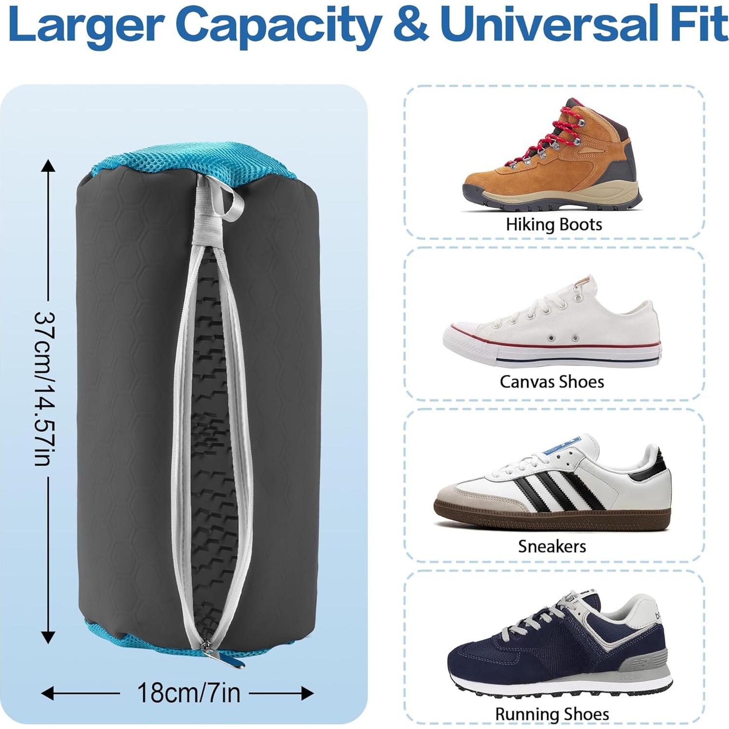 Bolsa de Lavado de Zapatos Xaarmonex de Silicona 2Pcs Gris