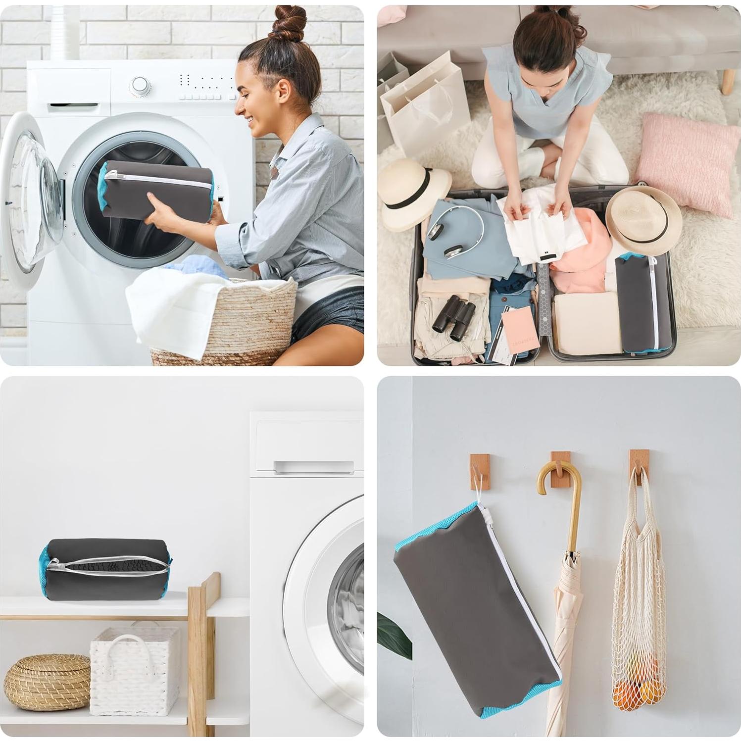 Bolsa de Lavado de Zapatos Xaarmonex de Silicona 2Pcs Gris