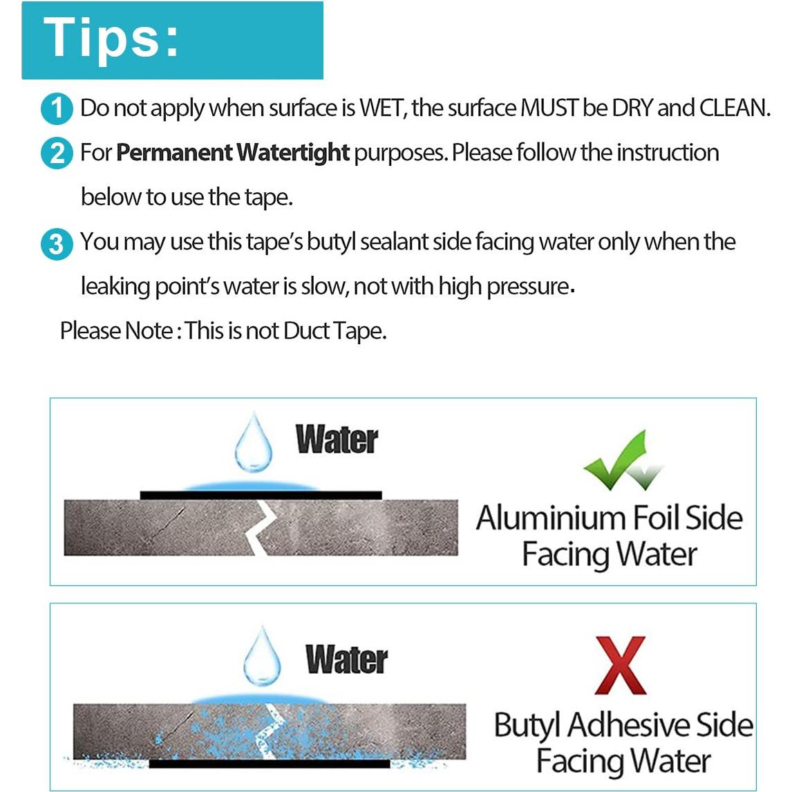 Cinta Impermeable de Butilo 10.16 cm x 10.06 m 360Tronics