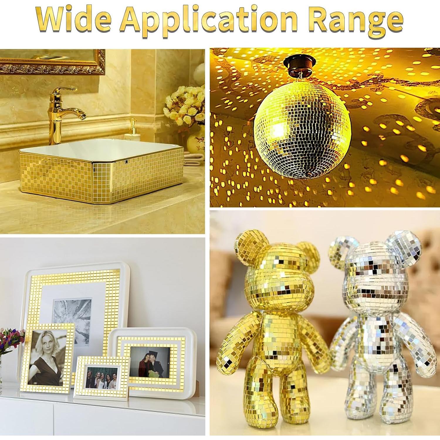 Hoja de Azulejos de Espejo Autoadhesivos Reastar 5mm Oro