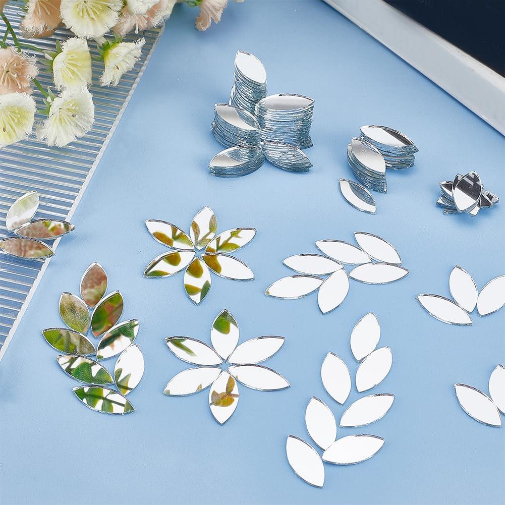 OLYCRAFT 150 Azulejos de Mosaico en Forma de Hoja 11x25mm