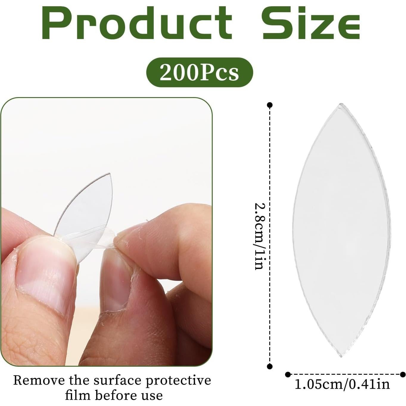 Espejos Acrílicos en Forma de Hoja Psyqtsuary 200pcs 2.8x1.05cm