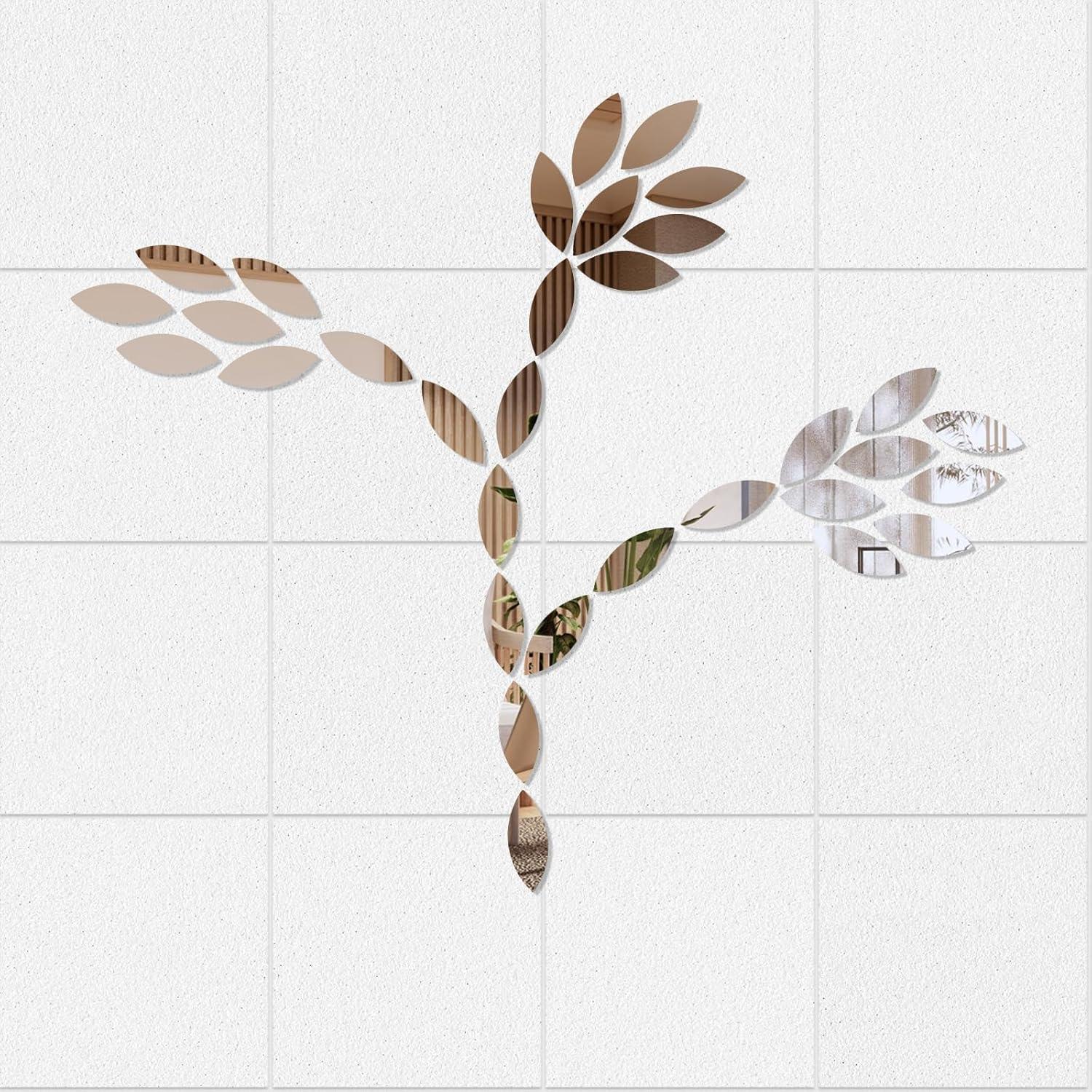 Espejos Acrílicos en Forma de Hoja Psyqtsuary 200pcs 2.8x1.05cm