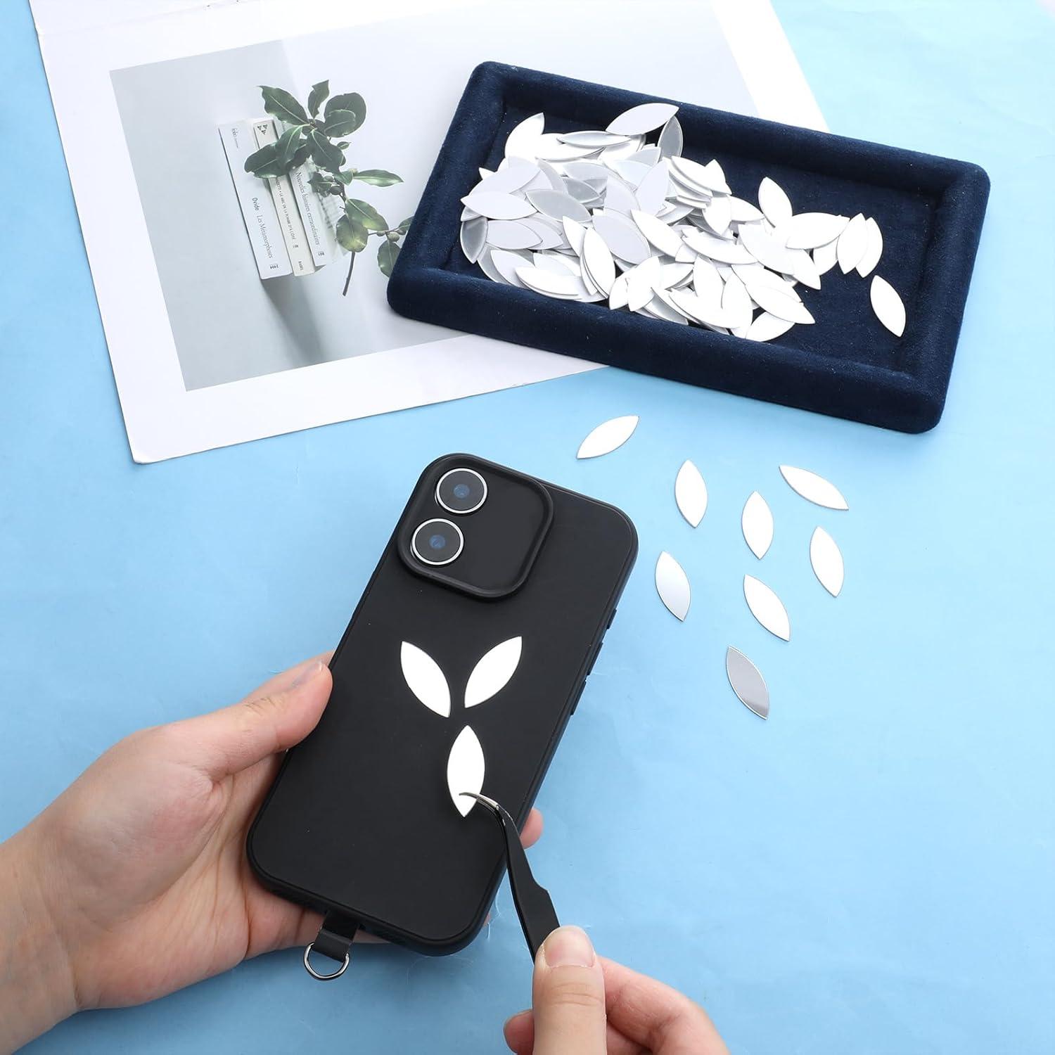 Espejos Acrílicos en Forma de Hoja Psyqtsuary 200pcs 2.8x1.05cm