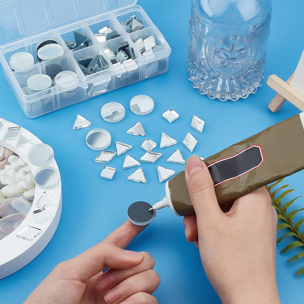 Azulejos de Espejo PH PandaHall 180pcs 4 Formas 4mm Vidrio