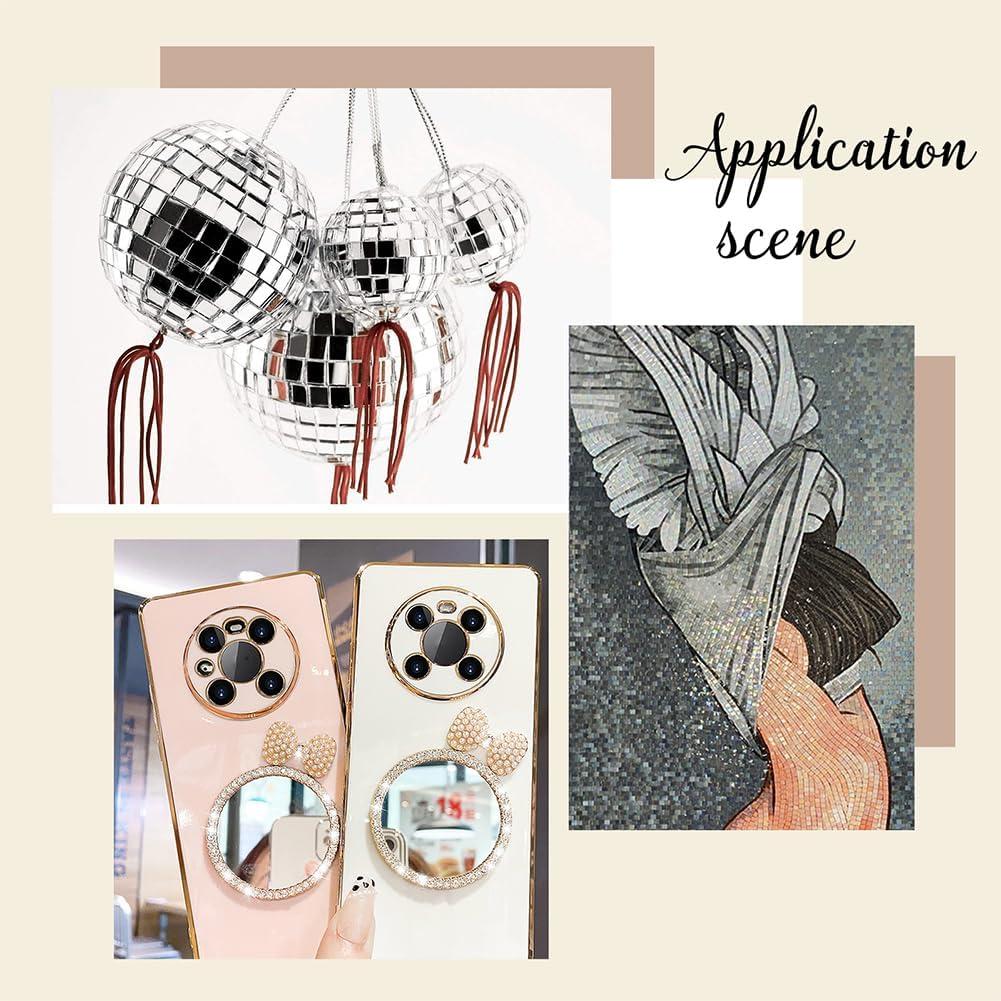 Azulejos de Espejo PH PandaHall 180pcs 4 Formas 4mm Vidrio