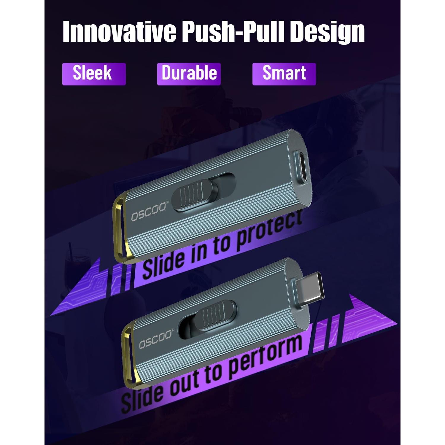 SSD Portátil OSCOO D8 1TB USB 3.2 Gen 2, 2100MB/s