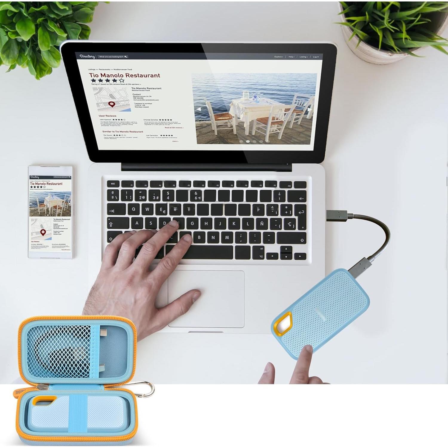 Funda Dura Azul para SanDisk Extreme Portable SSD 500GB-4TB