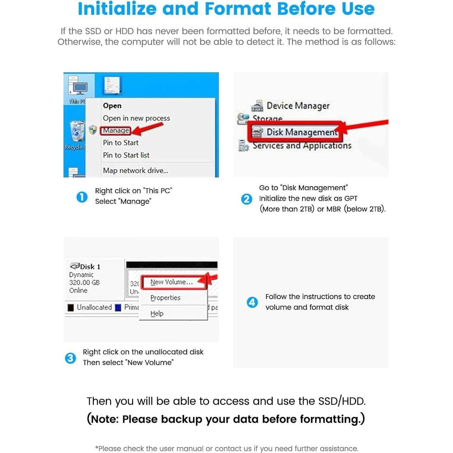 Estación de Acoplamiento USB-C/USB 3.0 RSHTECH RSH-DS01C Doble Bahía 22TB