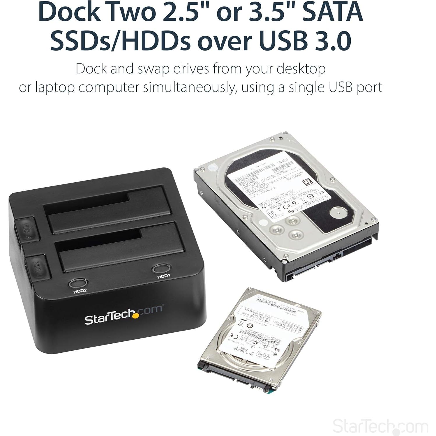 Dock de Disco Duro USB 3.0 StarTech SDOCK2U33 Doble Bahía 2.5/3.5"