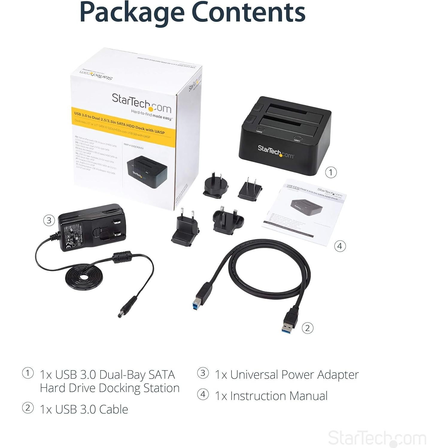 Dock de Disco Duro USB 3.0 StarTech SDOCK2U33 Doble Bahía 2.5/3.5"