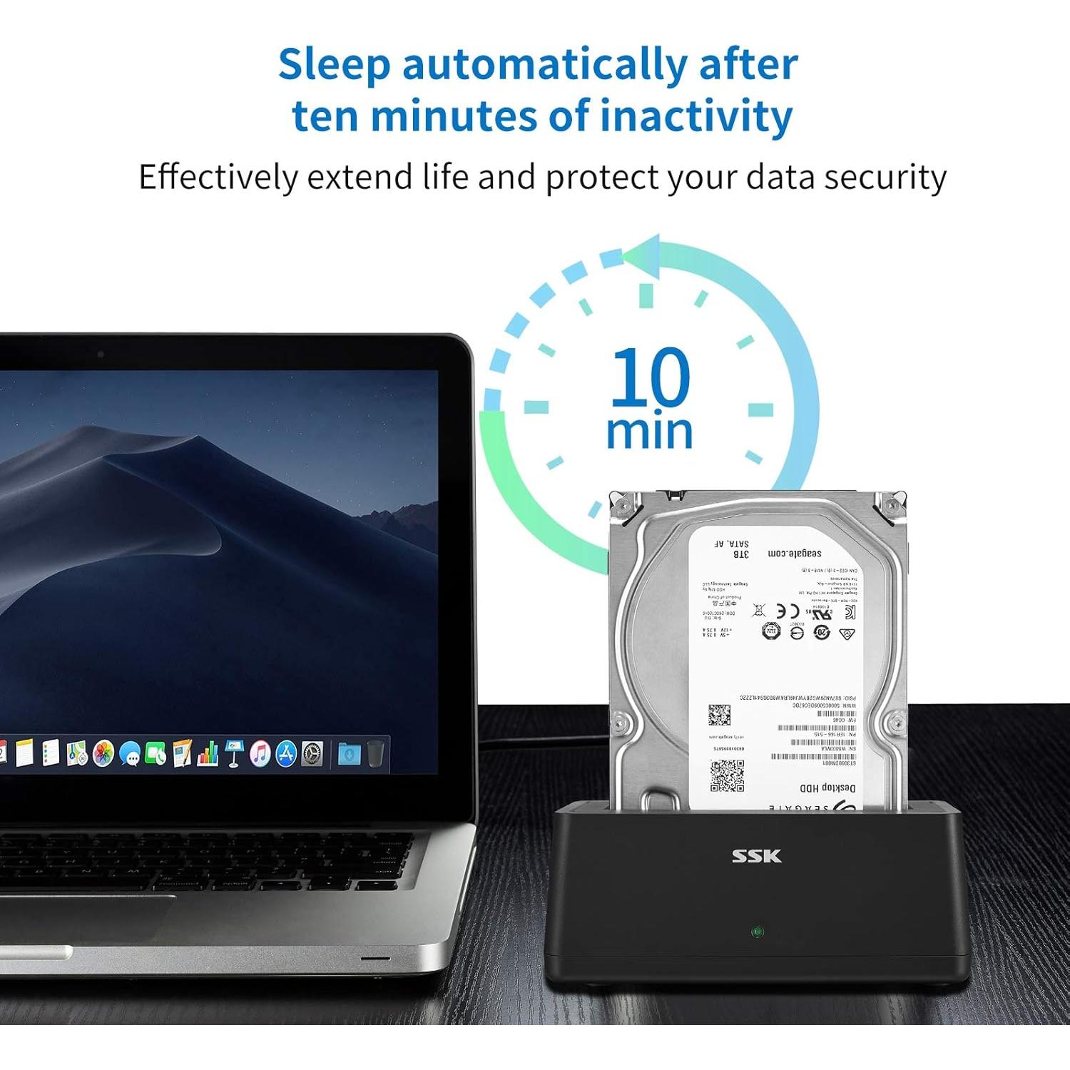 Adaptador de Estación de Acoplamiento SSK USB 3.0 a SATA 20TB