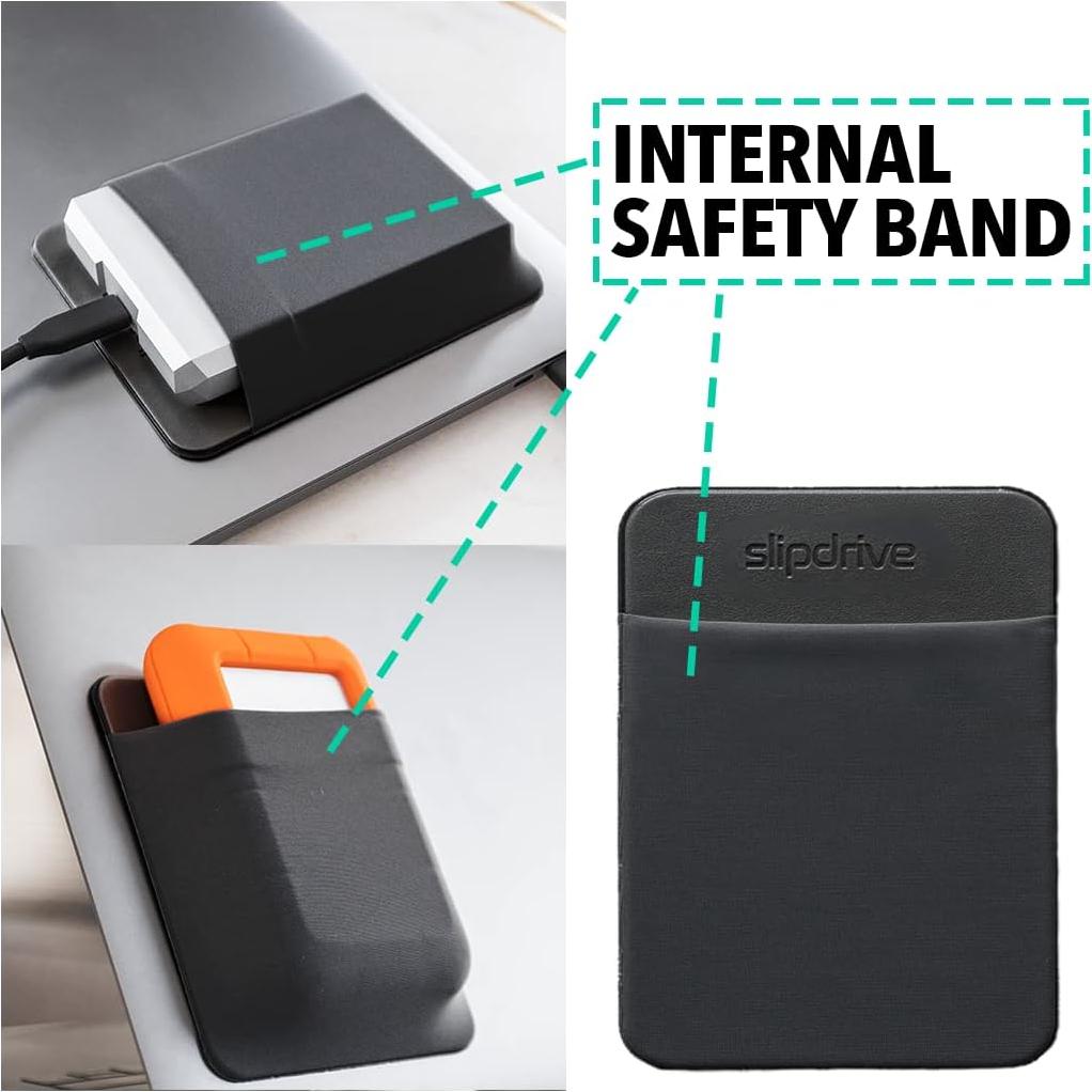 Funda de Disco Duro Portátil Slipdrive Negra 13.97x11.43cm