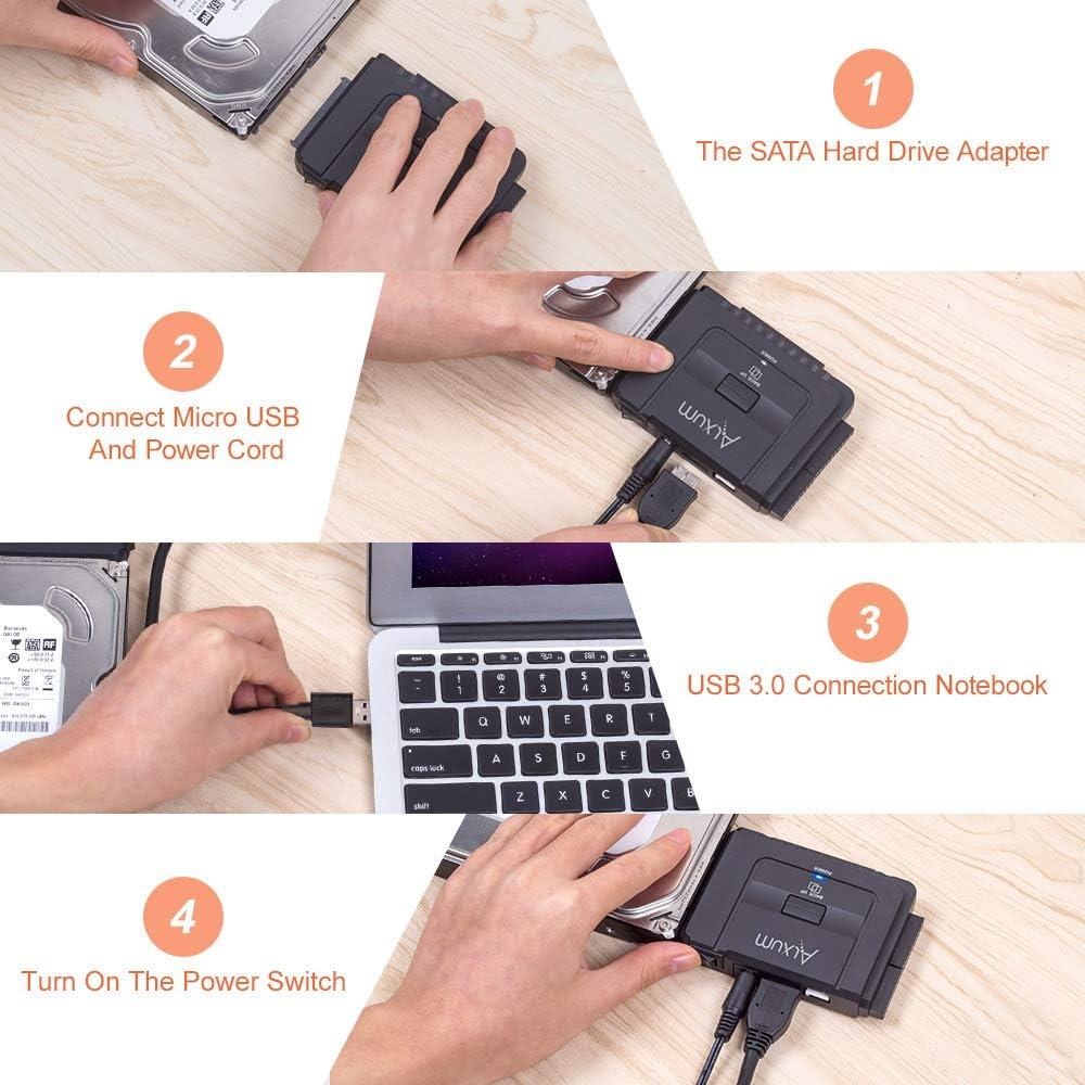 Adaptador Alxum SATA IDE a USB 3.0 para Disco Duro 2.5/3.5"