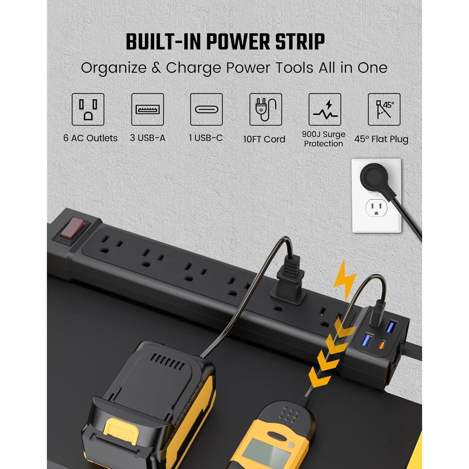 Organizador de Herramientas de Pared ONLYWIN 4 Niveles con USB