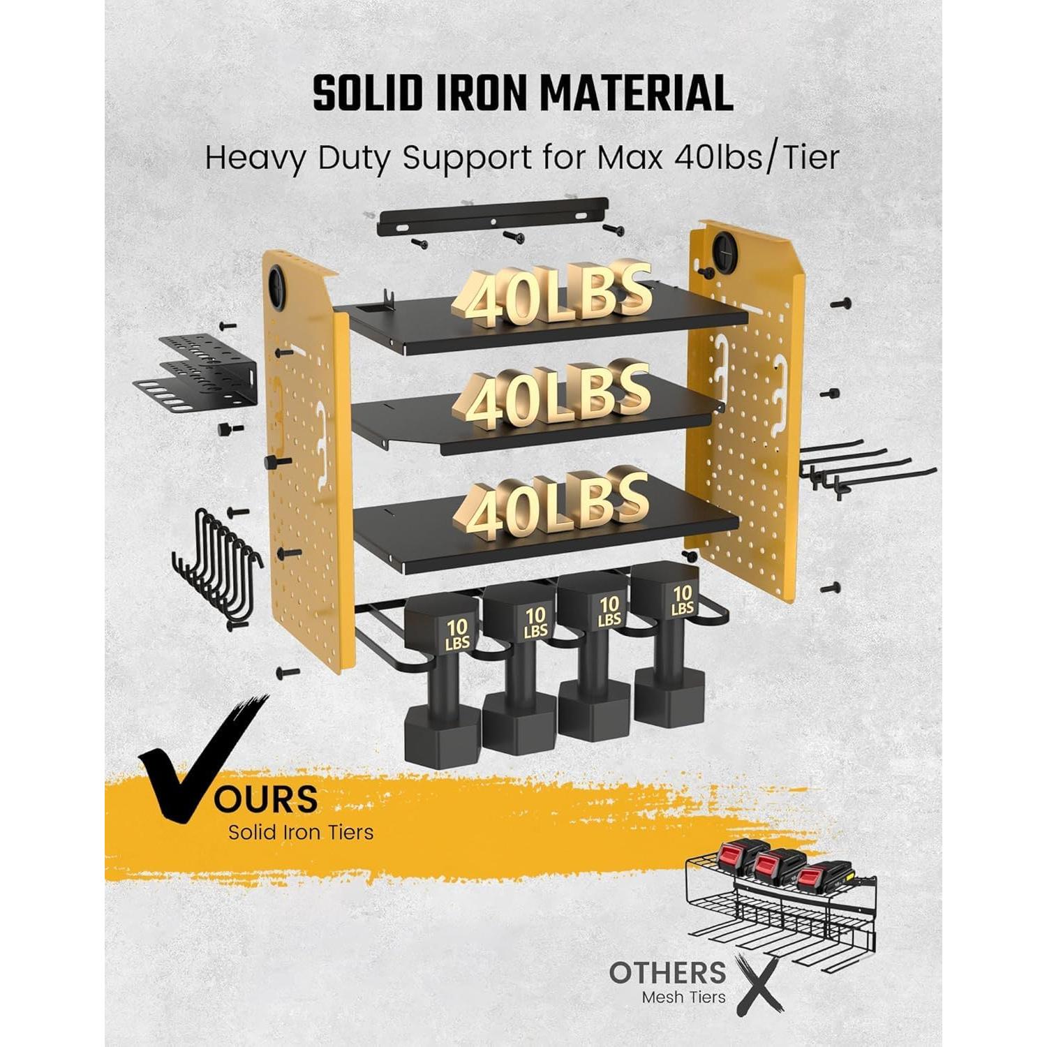 Organizador de Herramientas de Pared ONLYWIN 4 Niveles con USB