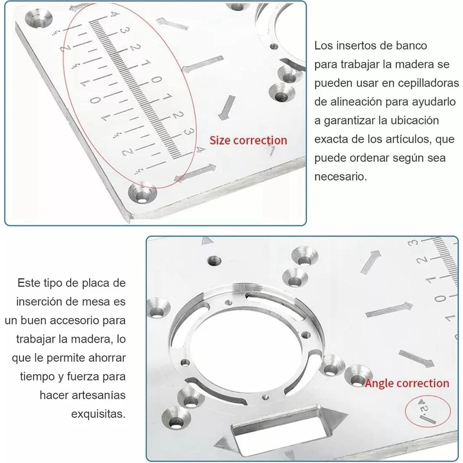 Mesa de Inserción Fafeicy para Router de Aluminio 23.5x23.5cm