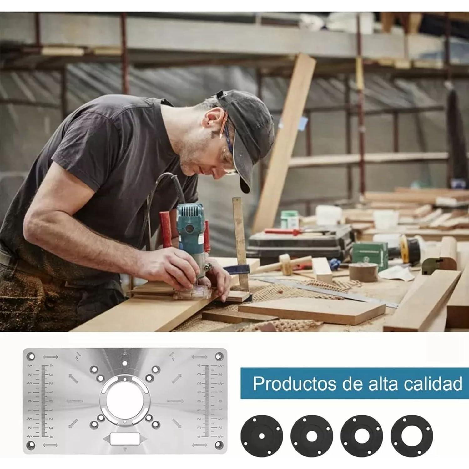Mesa de Inserción Fafeicy para Router de Aluminio 23.5x23.5cm