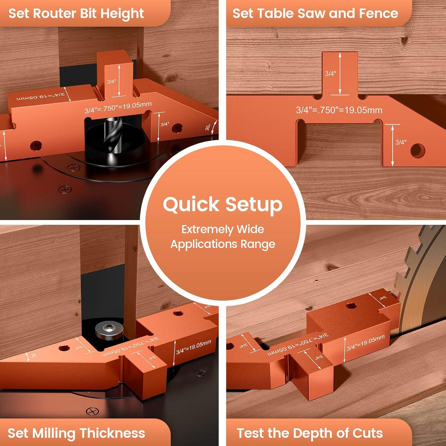 Bloques de Configuración de Mesa de Router Neitra - 8 Piezas de Aluminio