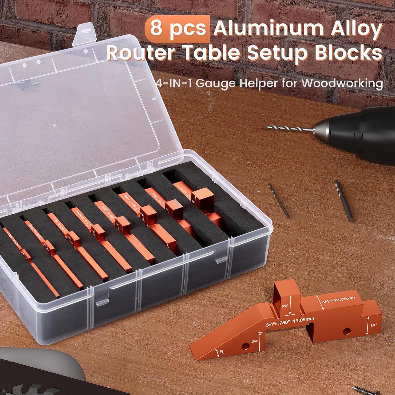 Bloques de Configuración de Mesa de Router Neitra - 8 Piezas de Aluminio