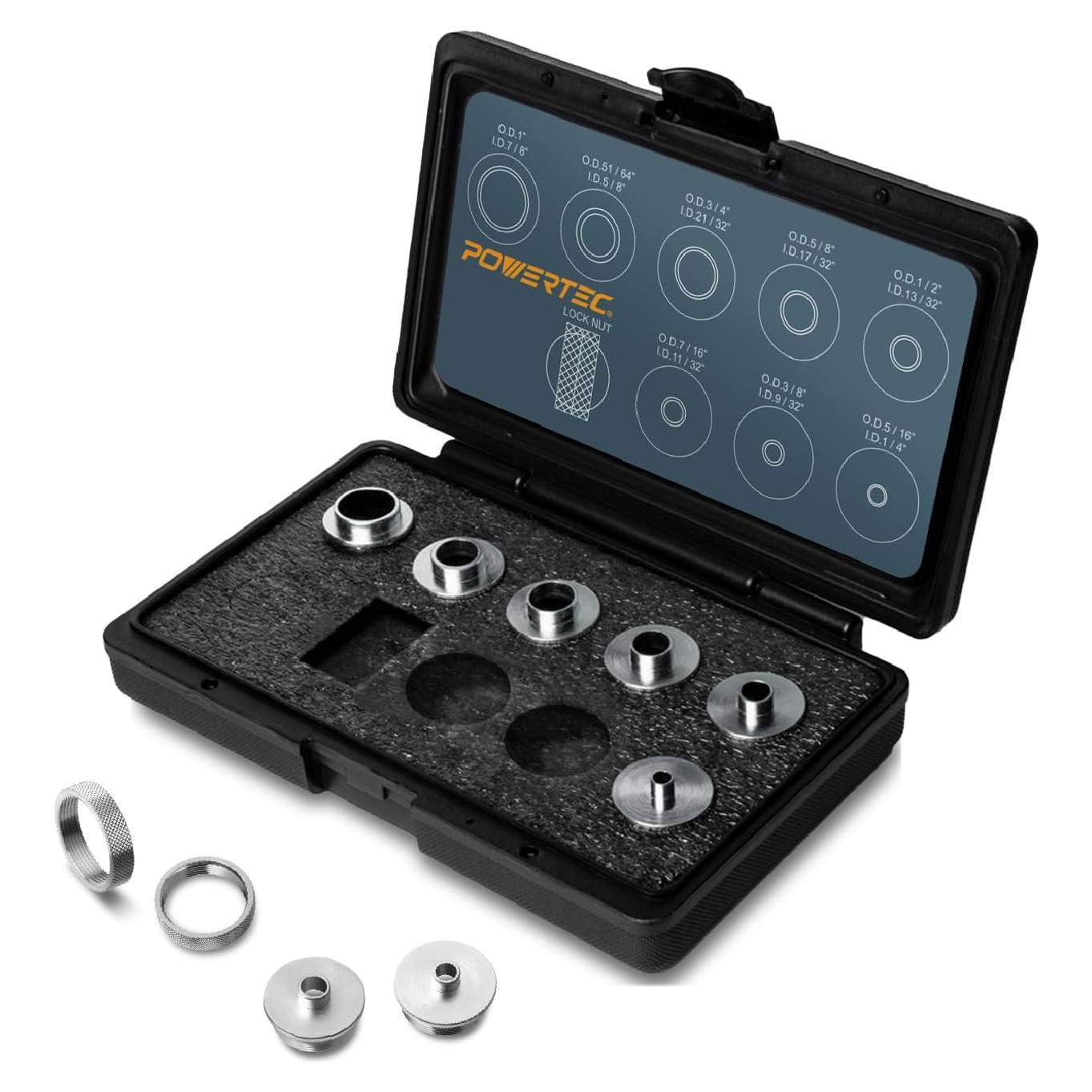 Conjunto de Guías de Router POWERTEC 10 Piezas con Estuche