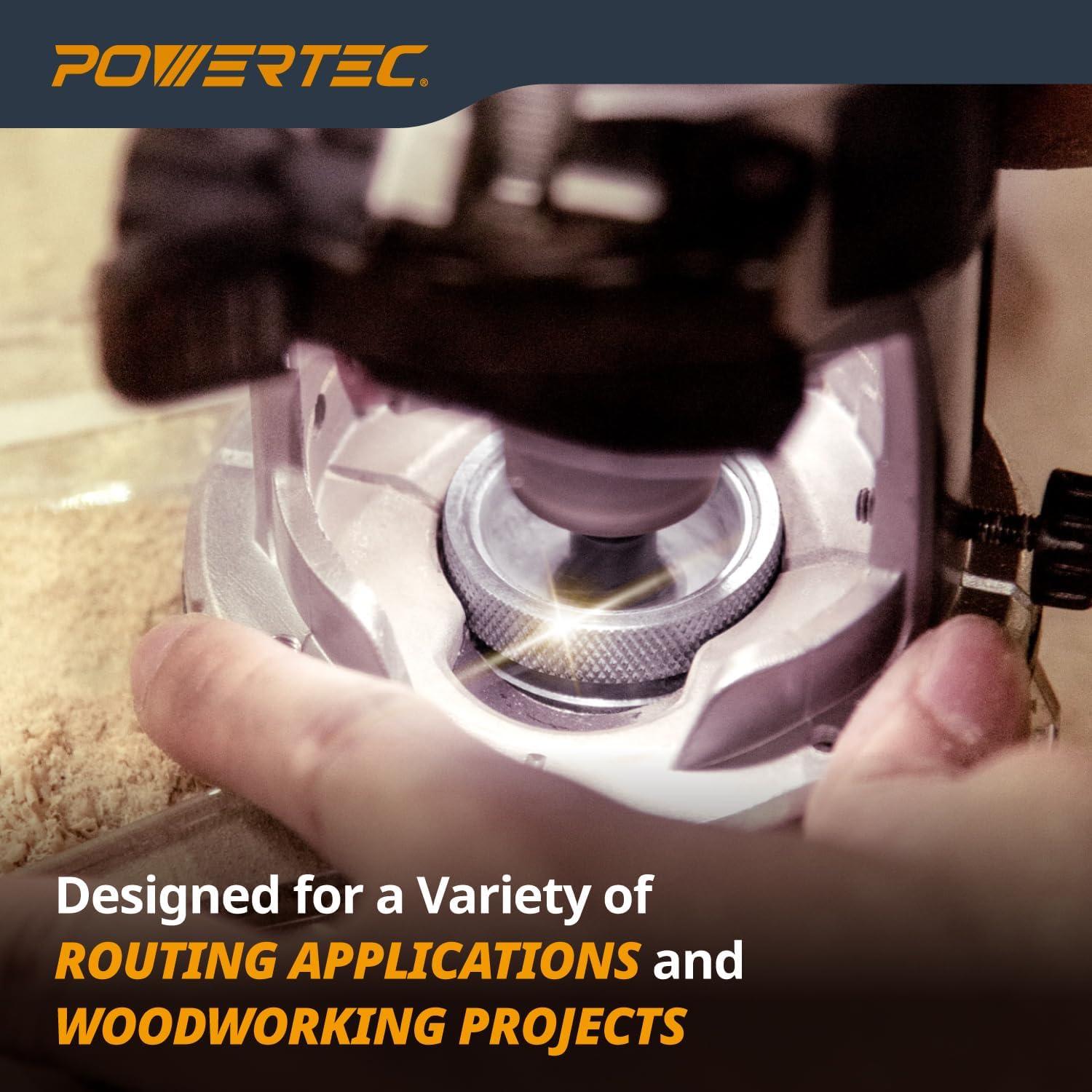 Conjunto de Guías de Router POWERTEC 10 Piezas con Estuche