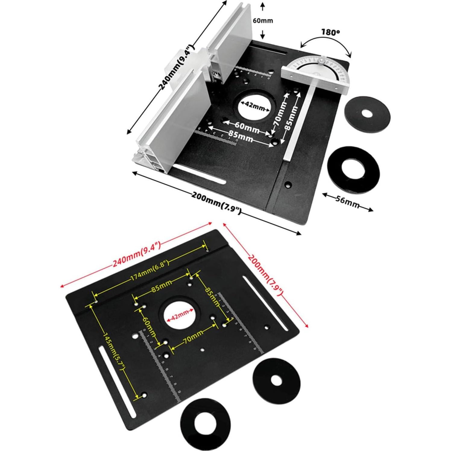 Placa de Inserción para Mesa de Router Yinhing 240x200mm