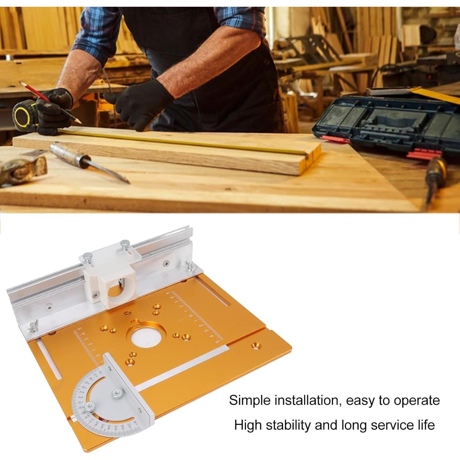 Placa de Inserción para Mesa de Router Yctze Aluminio 27.94x21.92cm