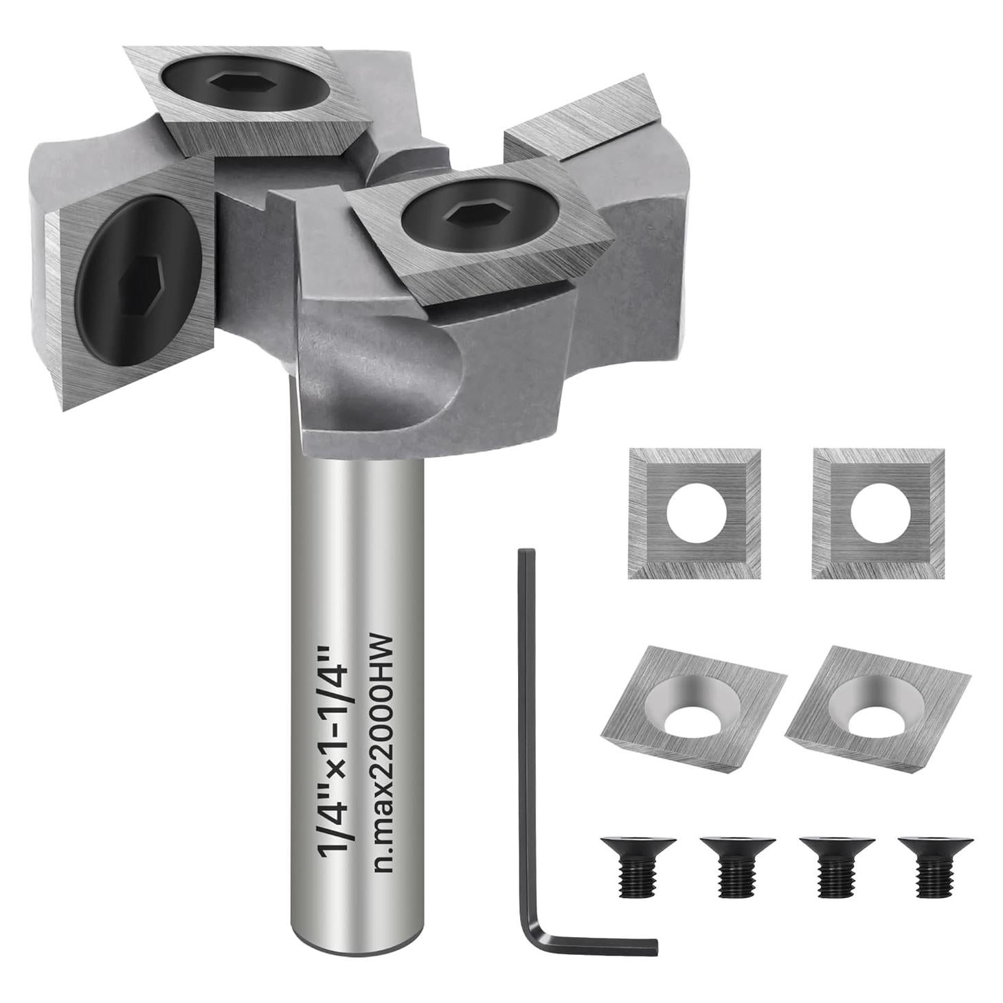 Fresa CNC KEENTECH 1/4" Eje 31.75 mm Carburo 2+2 Inserciones