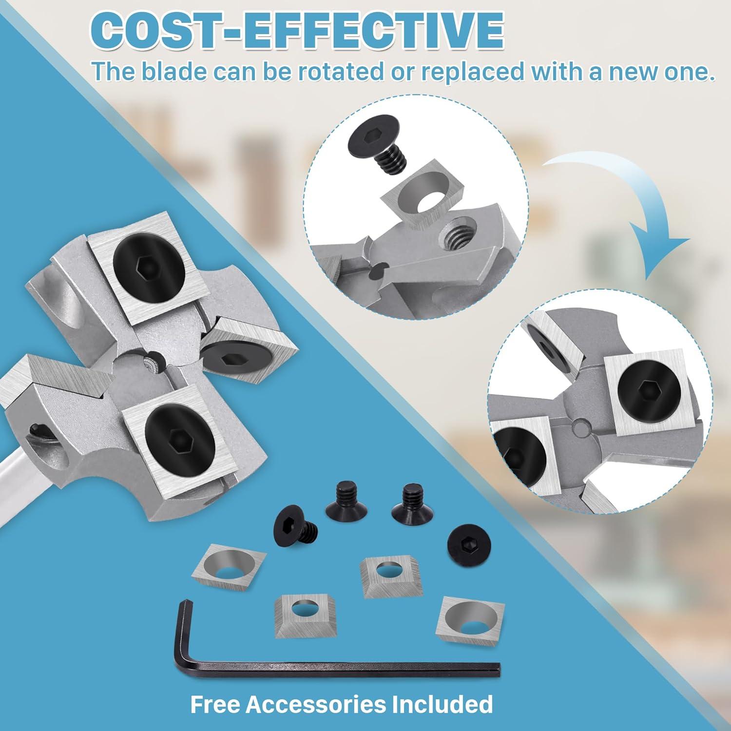 Fresa CNC KEENTECH 1/4" Eje 31.75 mm Carburo 2+2 Inserciones