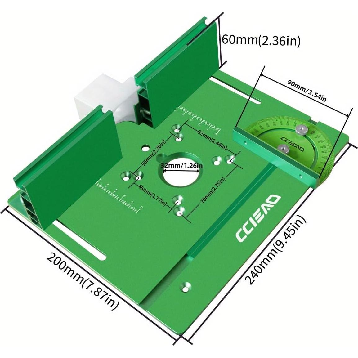 Placa de Inserción de Mesa Router Aluminio CCIEAO 240x200mm