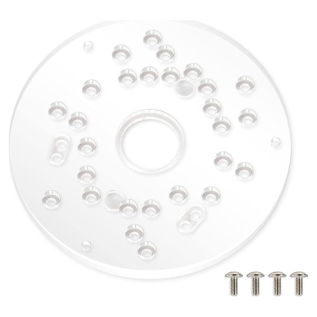 Placa Base de Fresadora POWERTEC Acrílica 14.6 cm con Tornillos