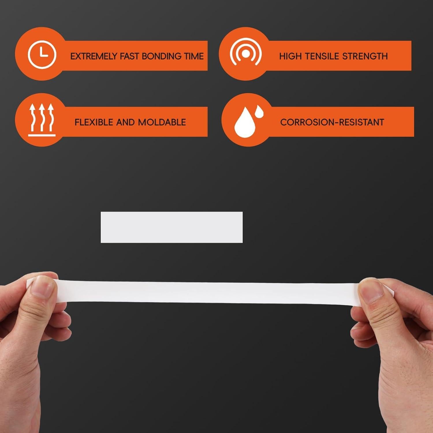 Cinta de Silicona Auto-fusionante BAIHEJIAODAI 2 Rollos 2.54cm x 3m