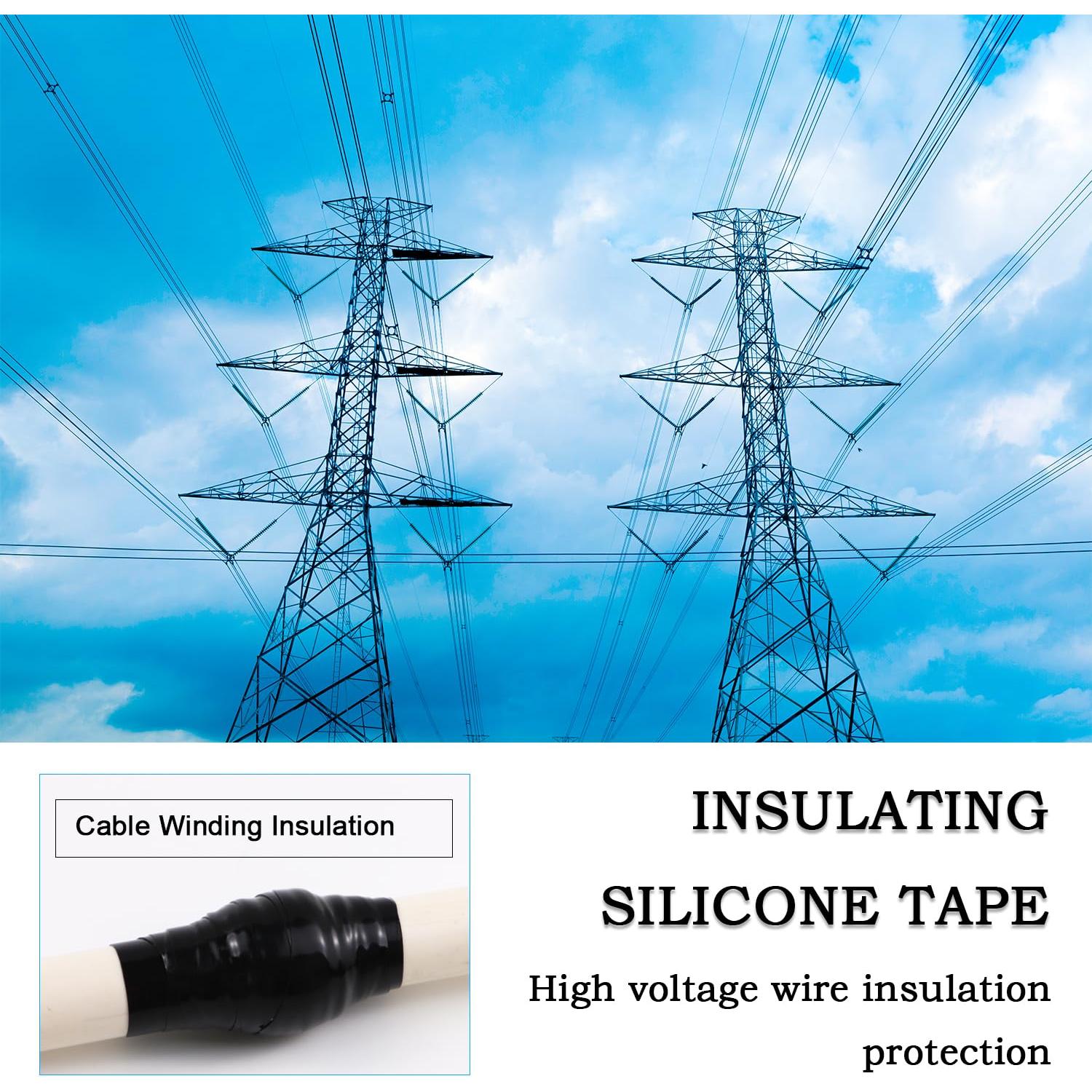 Cinta de Silicona Auto-Fusionante FOURGUN Negra 2.54cm x 5m
