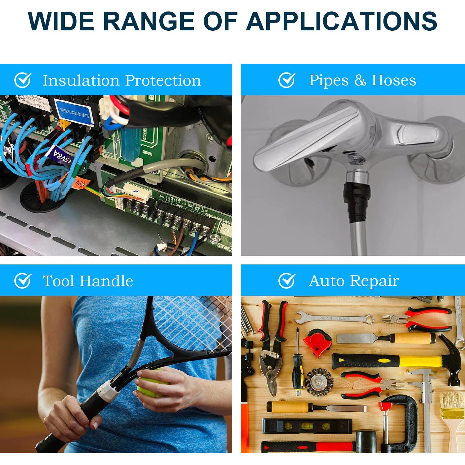 Cinta de Silicona Auto-Fusionante FOURGUN Negra 2.54cm x 5m