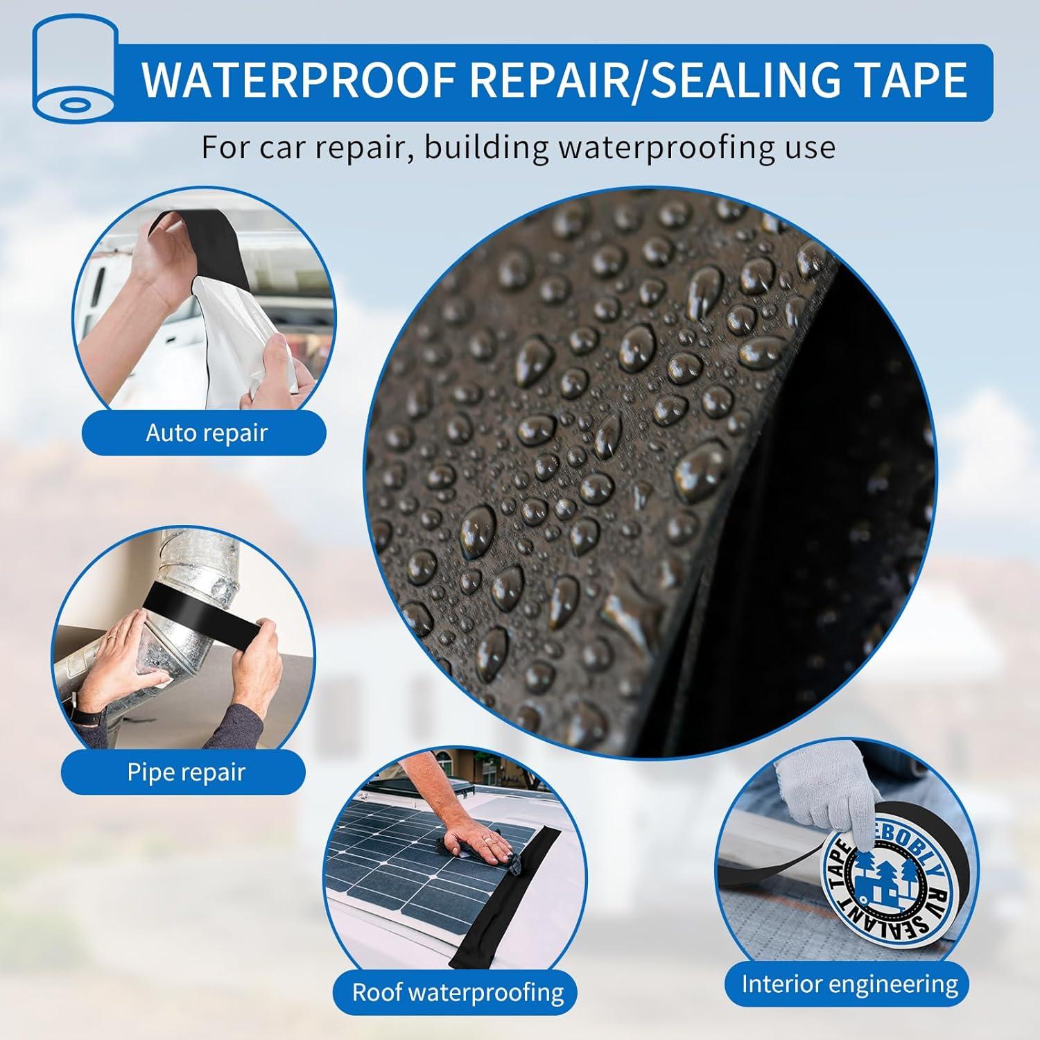 Cinta Selladora Butílica Impermeable Bebobly 15.24 m x 15.24 cm