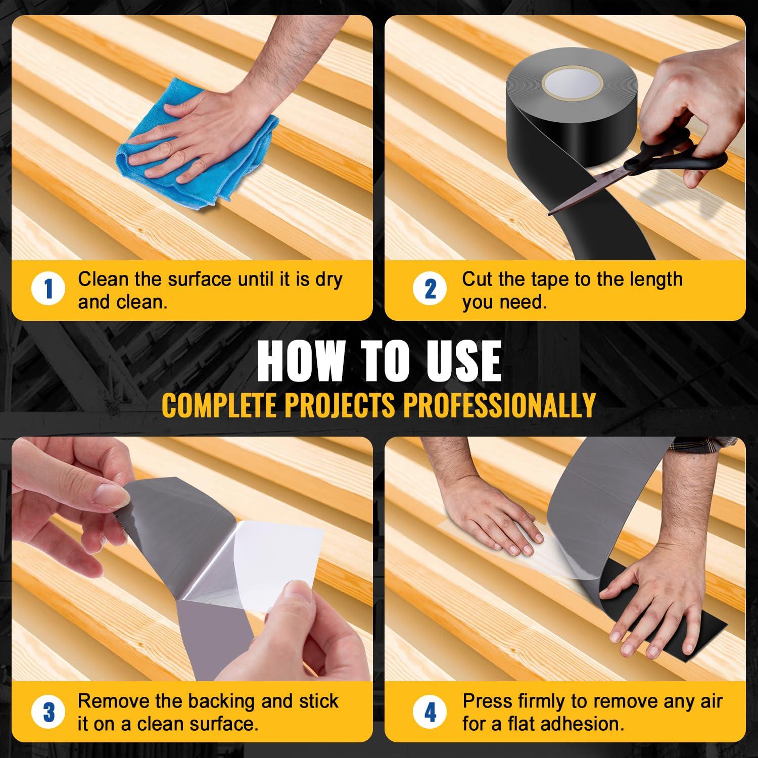 Cinta Butílica VIVIDA 3" x 50' Impermeable para Vigas de Madera