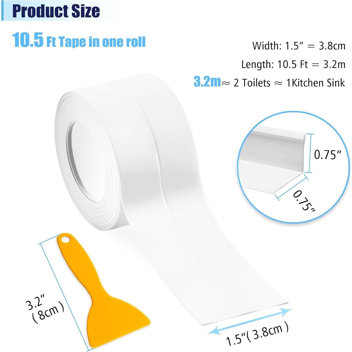 Cinta de Sellado Impermeable Autoadhesiva Rovella 38mm x 3.2m Blanca