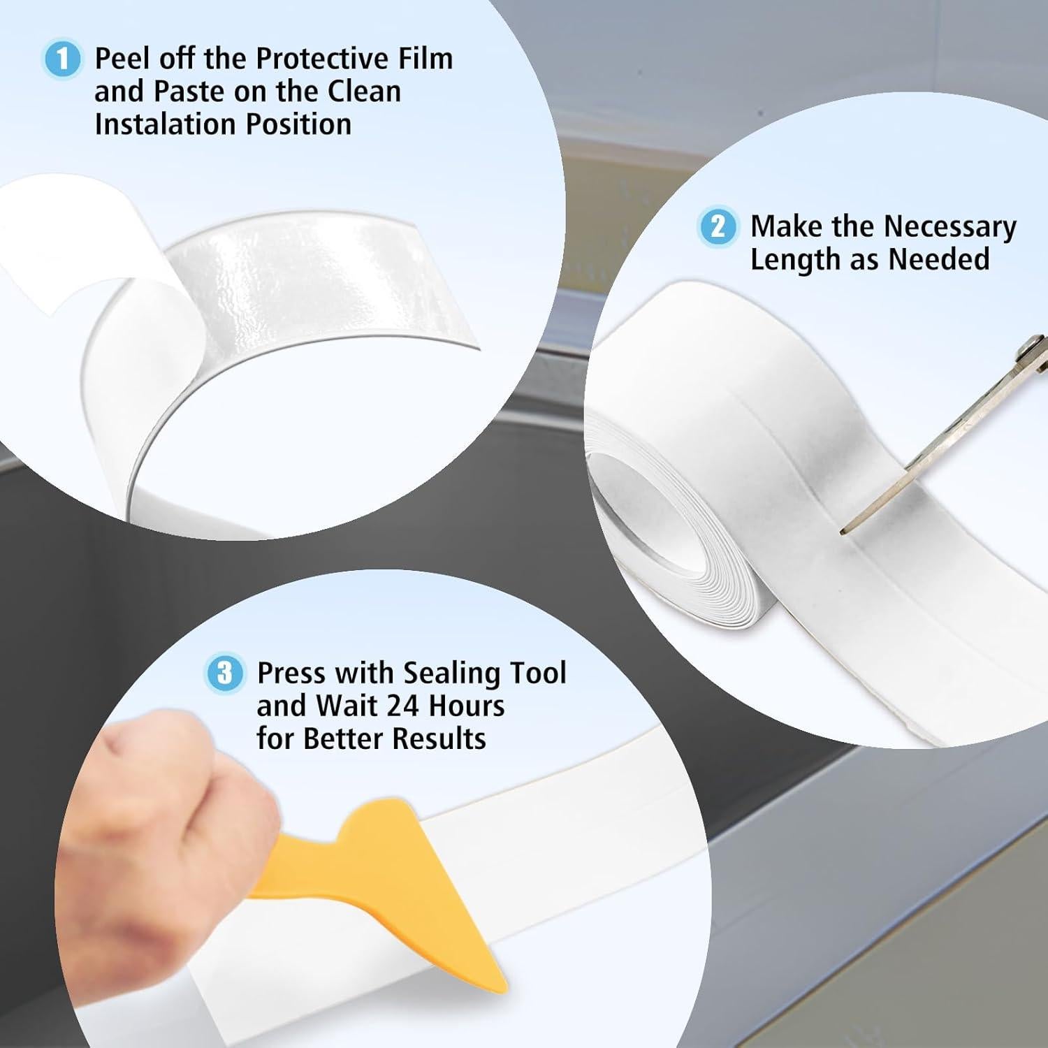 Cinta de Sellado Impermeable Autoadhesiva Rovella 38mm x 3.2m Blanca