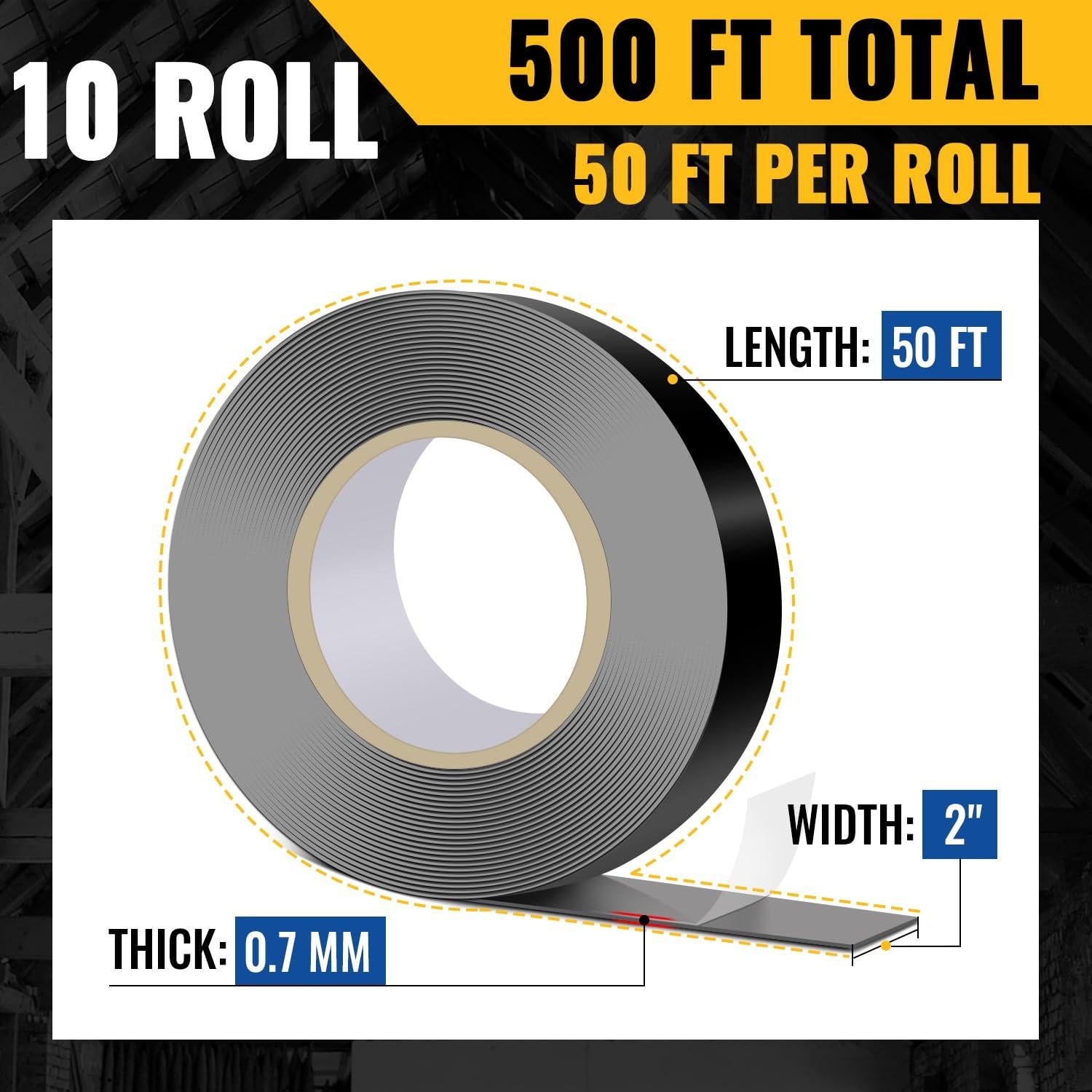 Cinta Butílica VIVIDA 2" x 15.24 m - 10 Rollos Impermeable