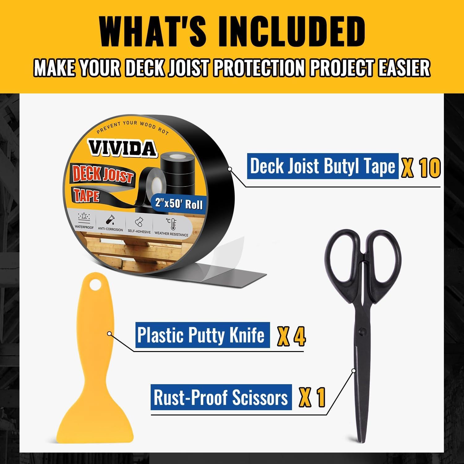 Cinta Butílica VIVIDA 2" x 15.24 m - 10 Rollos Impermeable