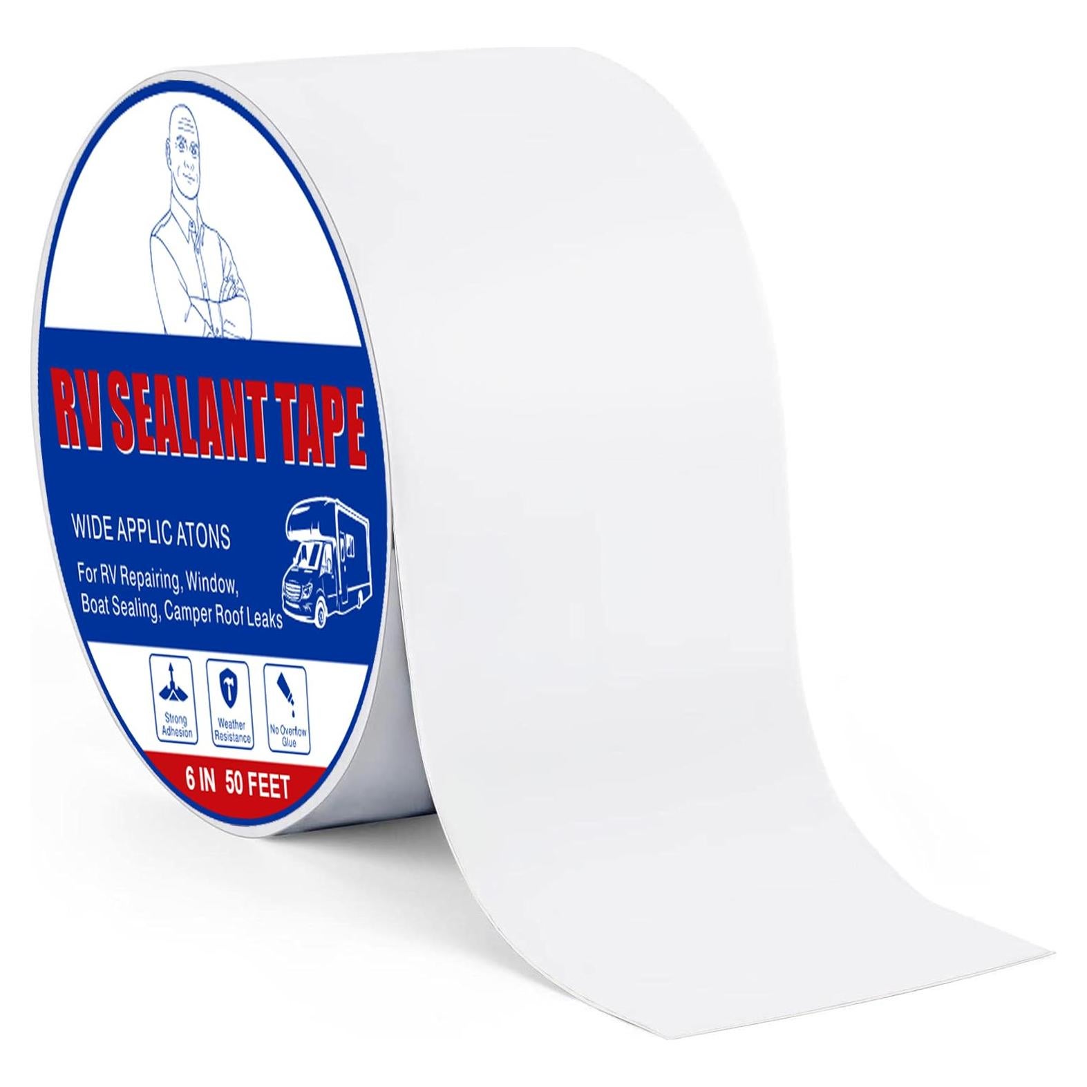 Cinta de Sellado para Techo de RV Losrik 10cm x 15.24m Blanca