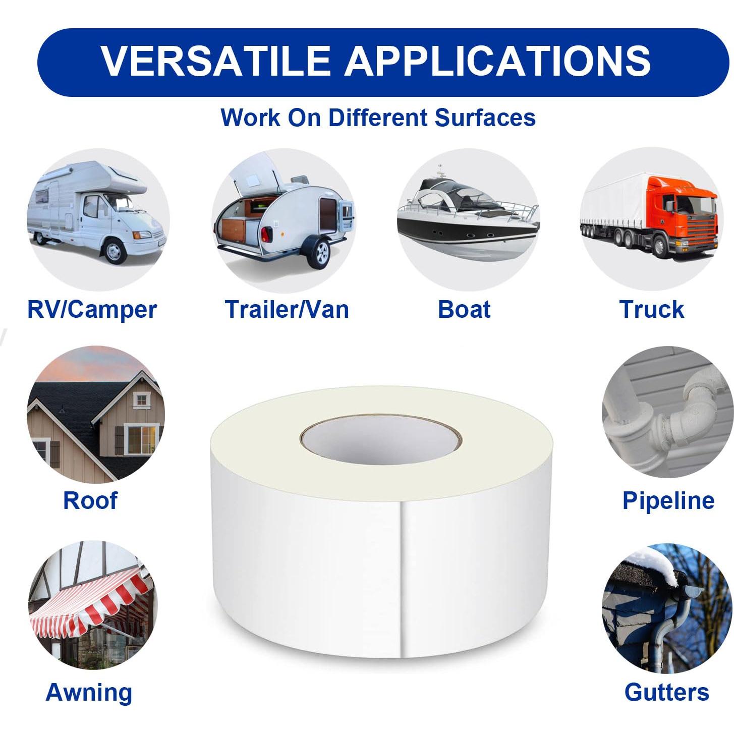 Cinta de Sellado para Techo de RV Losrik 10cm x 15.24m Blanca